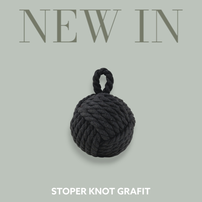 Stoper do drzwi KNOT sznur Kula Grafit czarny