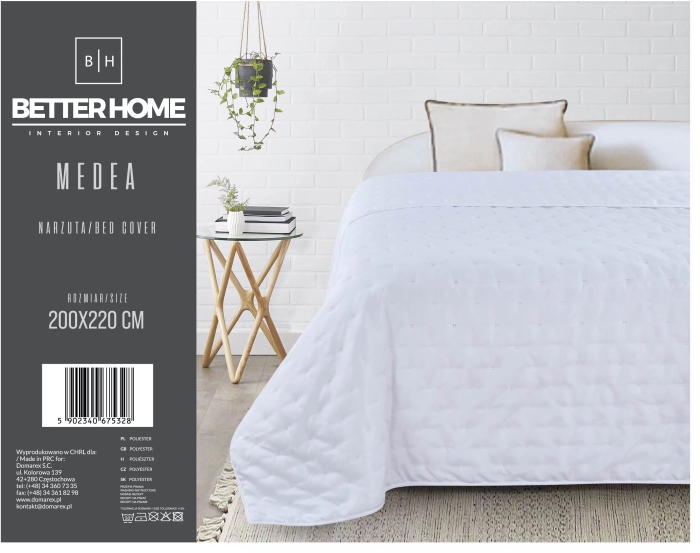 Narzuta MEDEA soft 200x220 cm white swan Biały
