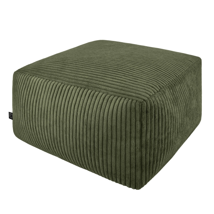 PUF CHILL SPOT velvet Stripes 45x45x25 Oliwkowy