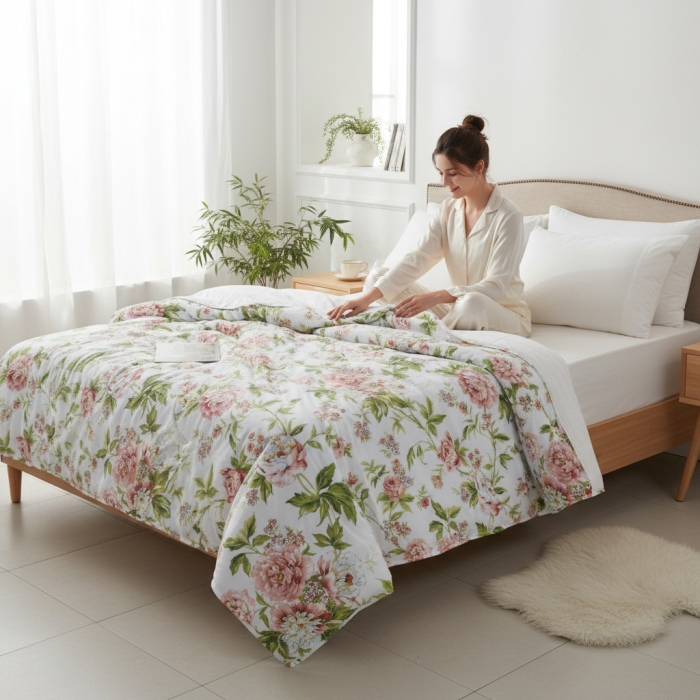 Narzuta dwustronna ROSES 200x220 angielskie róże