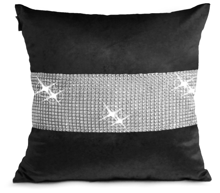 Poszewka CLARE Velvet Cyrkonie 11 cm 40x40 Grafit
