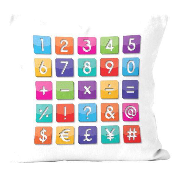 Poszewka BAWEŁNA PREMIUM Schoolmania 45x45 Cyfry