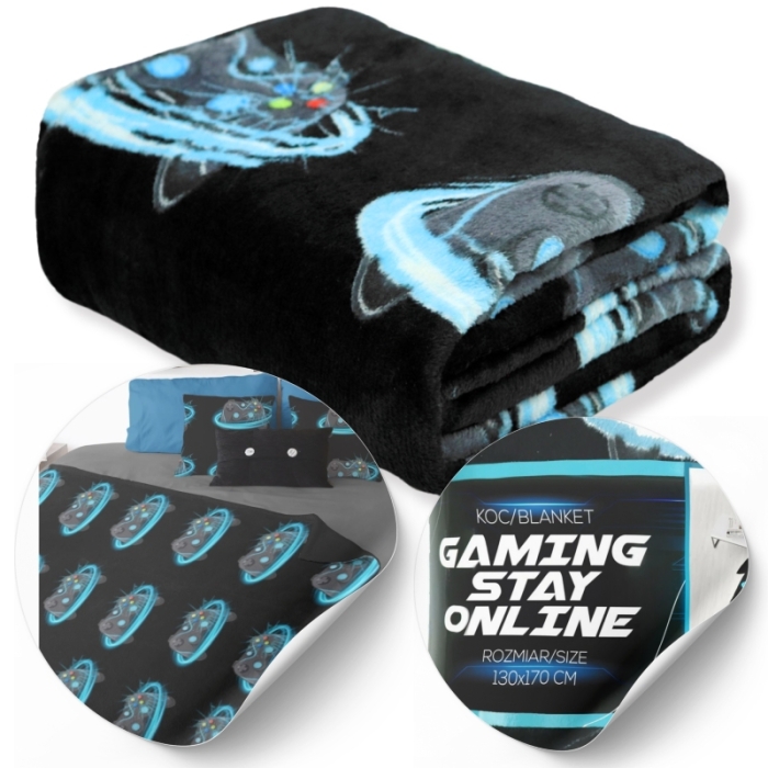 KOC GAMING STAY ONLINE Pad 130X170 cm Czarny