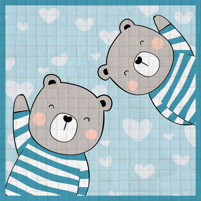 Dywan Mata pikowana BON BON 100x100 TEDDY Miś nieb