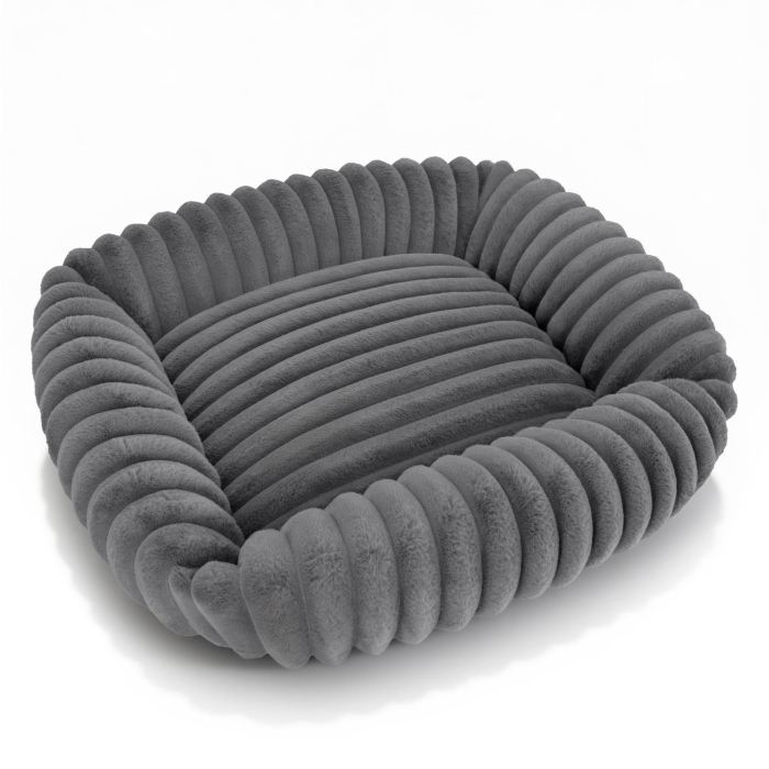 Sofa Legowisko NUBO LUX 70X80 Rabbit fur pas Szary