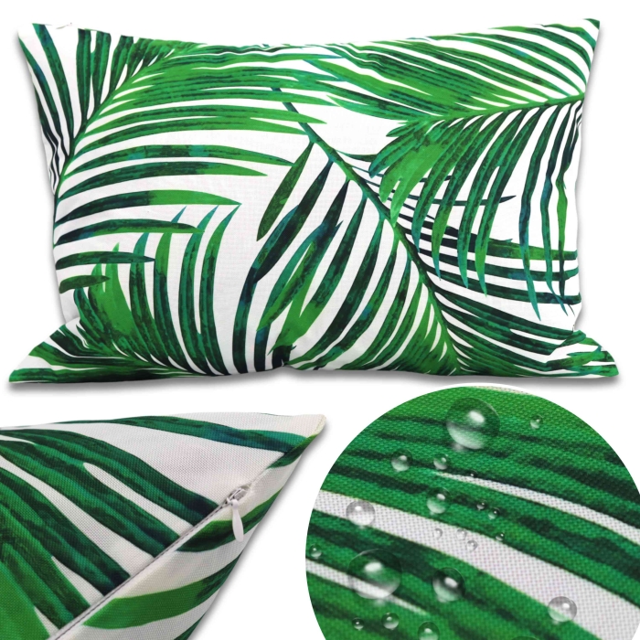 Poszewka wodoodporna Botanic Palmy 40x60 Zielony