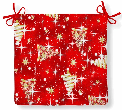 Poduszka MIA na krzesło NOEL TREE 40x40 Czerwony