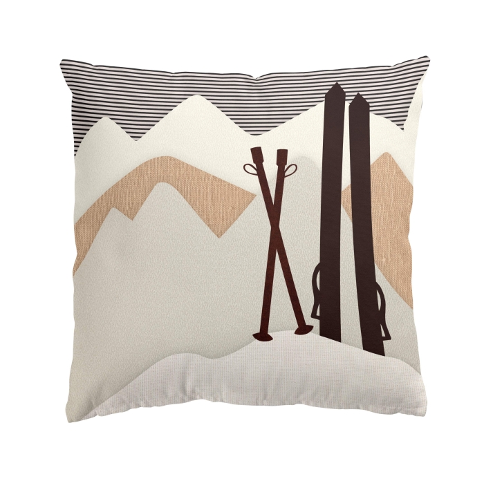 Poszewka VELVET INVERNO WINTER Zima Narty 45x45