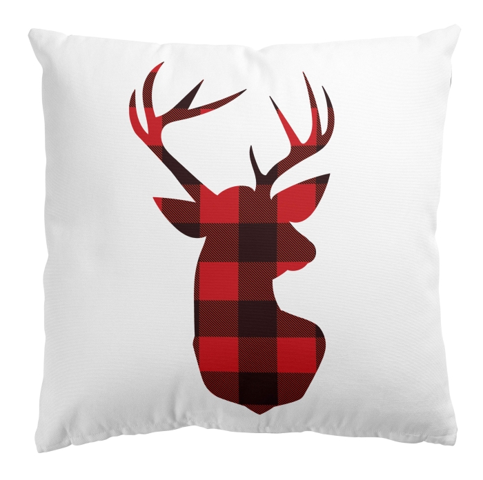 Poszewka JOY DEER Jeleń krata 45x45 Czerwony