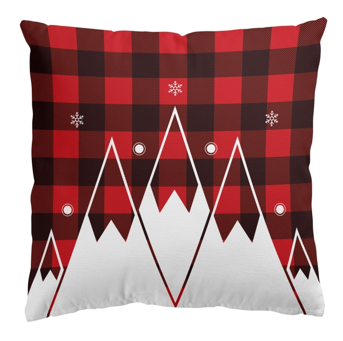Poszewka VELVET JOY Góry krata 45x45 Czerwony