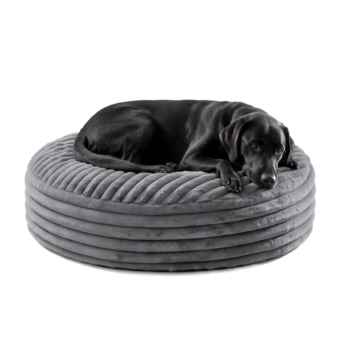 Legowisko puf NUBO LUX śr.80 Rabbit fur pas Szary