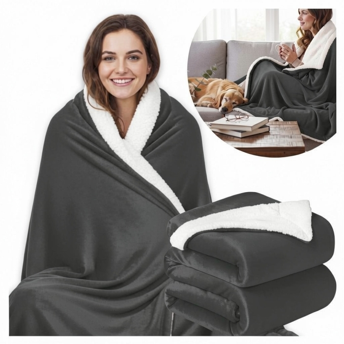Koc MARLBOROUGH Sherpa Velvet 150x200 Grafit