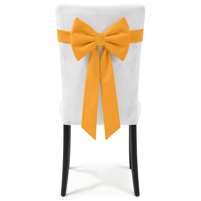 Kokarda Deco na krzesło 33x27x110 Loneta Żółty