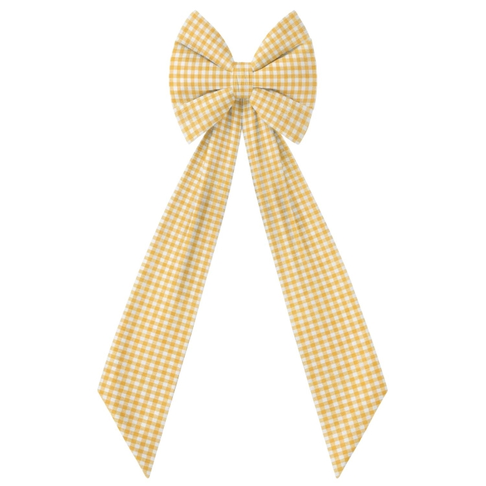 Kokarda Deco Glam Bow XXL 48x45x150 Żółta Krata