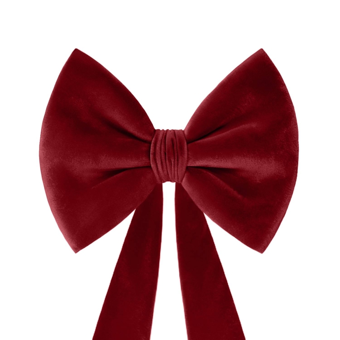 Kokarda Deco Velvet na krzesło 33x27x110 Bordo