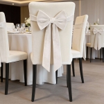 Kokarda Deco Velvet na krzesło 33x27x110 Krem