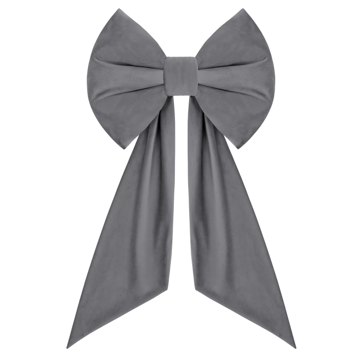 Kokarda Deco Velvet Glam Bow 50x40+50 cm Szary