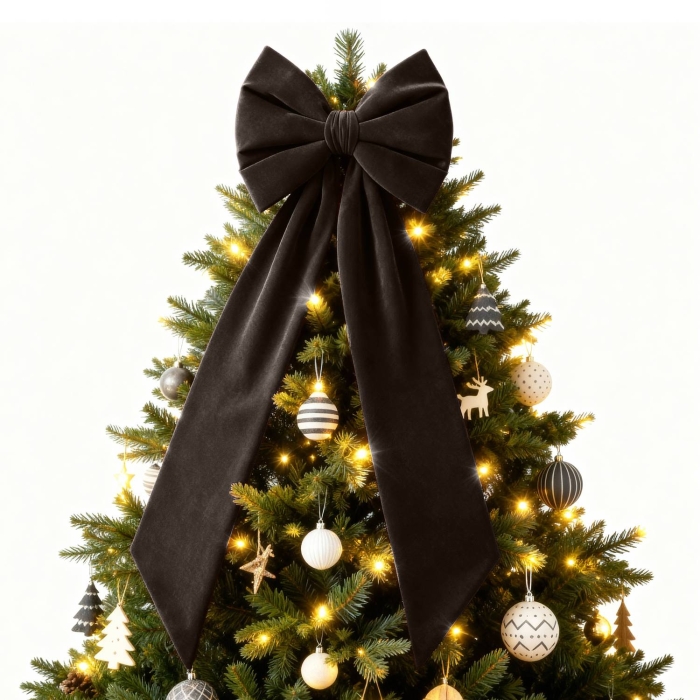 Kokarda Deco Velvet Glam Bow XXL 48x45x150 Brąz