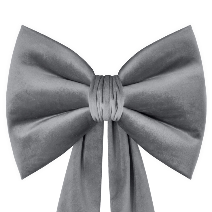 Kokarda Deco Velvet na krzesło 33x27x110 Szary