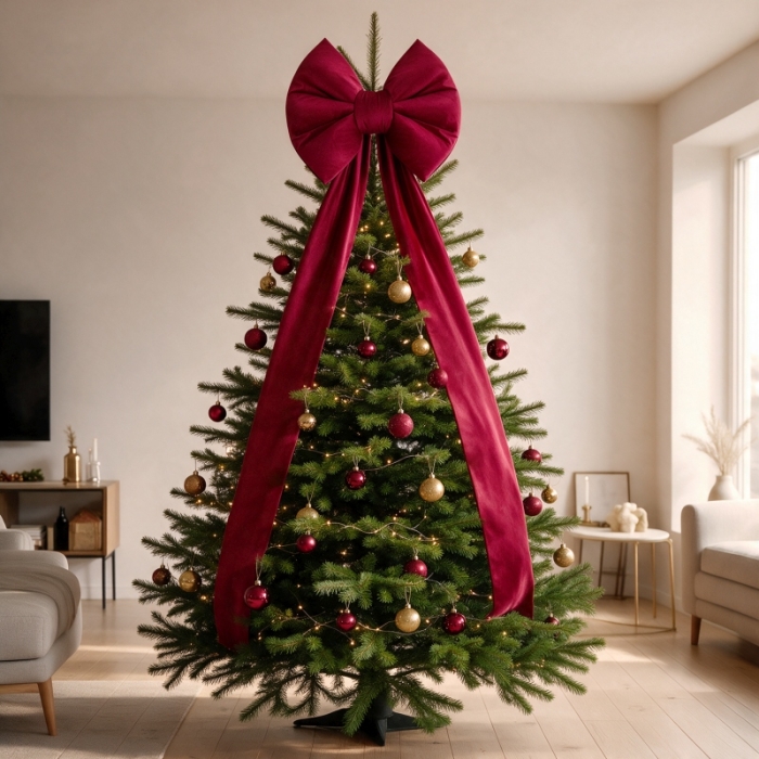 Kokarda Deco Velvet Glam Bow 50x40+50 cm Bordo
