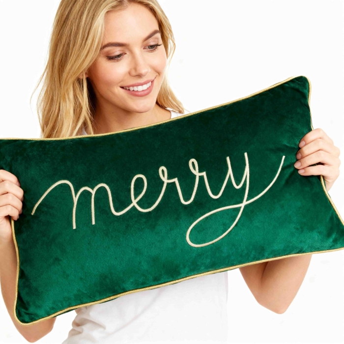 Poszewka Very Merry EMB Zielony 30x50 cm