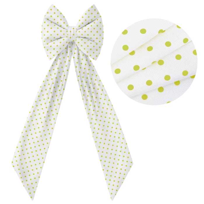 Kokarda Deco Glam Bow XXL 48x45x150 Zielone Kropki