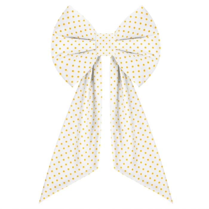 Kokarda Deco Glam Bow 50x40+50 cm Kropki żółte