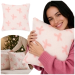Poszewka PINK BOWS 40x40 cm Ecru Róż