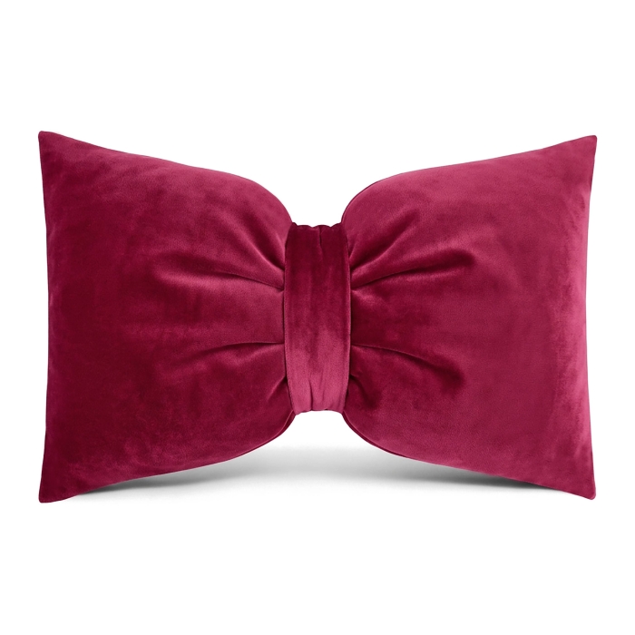 Poduszka kokarda ARCO 30x50 Velvet Bordo