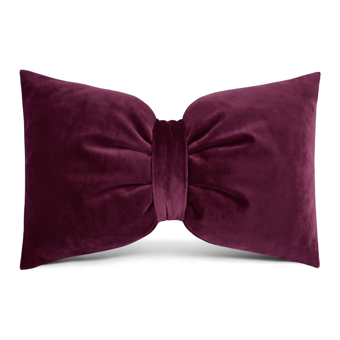 Poduszka kokarda ARCO 30x50 Velvet burgund