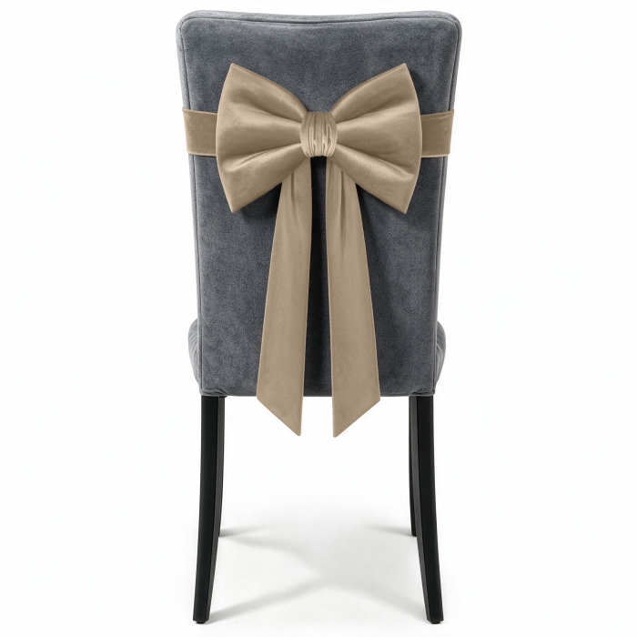 Kokarda Deco Velvet na krzesło 33x27x110 Beż