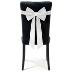 Kokarda Deco Velvet na krzesło 33x27x110 Biały