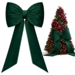 Kokarda GLAM BOW XXL 75x50 + 160 cm Velvet Zieleń