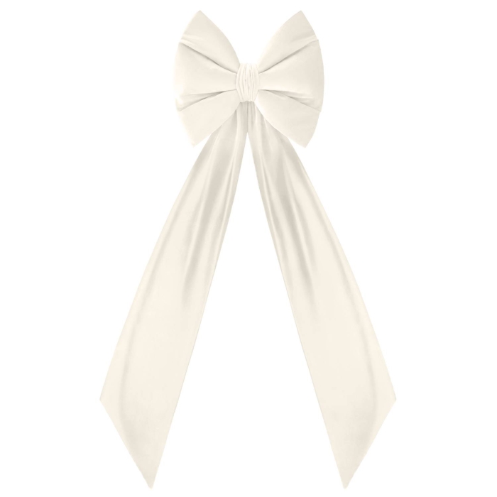 Kokarda Deco Velvet Glam Bow XXL 48x45x150 Krem