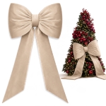 Kokarda GLAM BOW XXXL 75x50 + 160 cm Velvet Beż