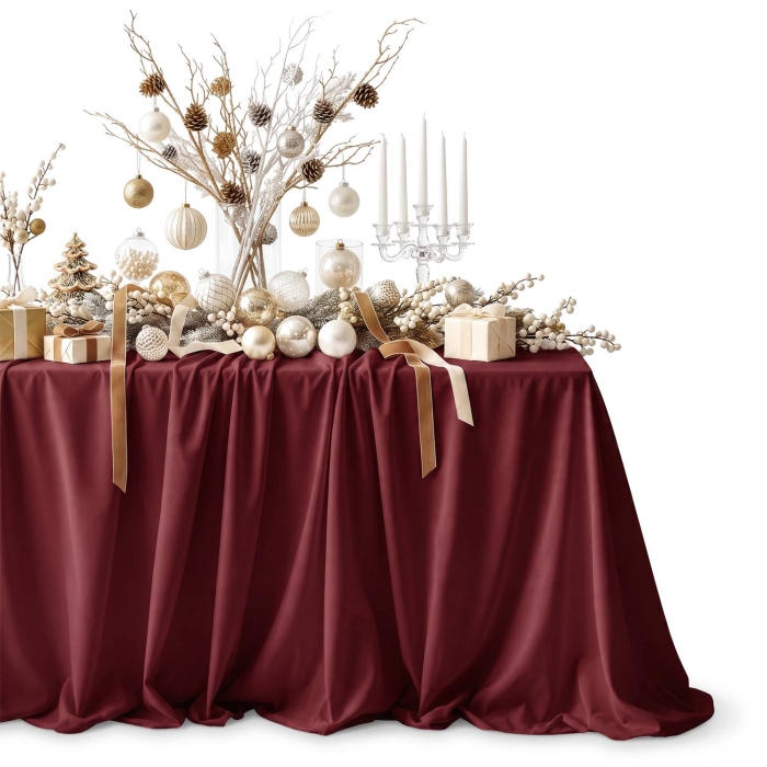 Obrus plamoodporny SUSAN gładki 140x300 cm Bordo
